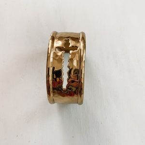 Hammered cross rustic cuff bracelet